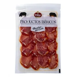 Lomo de Cebo Ibérico 50% Raza Ibérica en Lonchas Maestros del Corte Villar sin Gluten y sin Lactosa 90 G