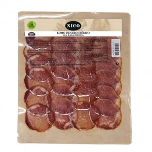 Lomo de Cebo Ibérico 50% Raza Ibérica en Lonchas Nico sin Gluten 90 G