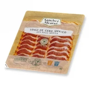 Lomo de Cebo Ibérico 50% Raza Ibérica en Lonchas Sánchez Alcaraz sin Gluten y sin Lactosa 100 G