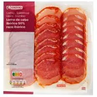 Lomo de Cebo Ibérico 50% Raza Ibérica Eroski, sobre 100 G