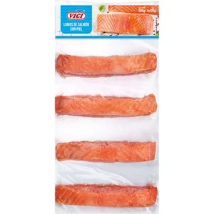 Lomos de Salmón con Piel 4 Porciones de 125 G  Vici 500 G