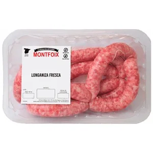 Longaniza Fresca Blanca de Cerdo, Tipo Salchichas, Elaboradas sin Gluen ni Lactosa Montfoix 450 G