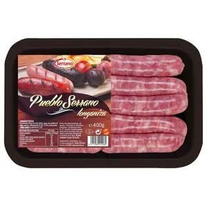 Bandeja de Longanizas Frescas Blancas de Pueblo, Elaboradas sin Gluten Serrano 400 G.