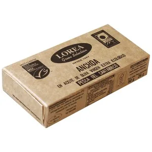 Lorea Filetes de Anchoas del Cantábrico en Aceite Virgen Extra Ecológico Green Selection MSC (pesca Sostenible Certificada)lorea