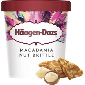 Macadamia Nut Brittle Helado de Vainilla con Nueces de Macadamia Caramelizadas Haagen-dazs 460 ML