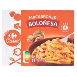 Macarrones Boloñesa Carrefour Classic 325 G.