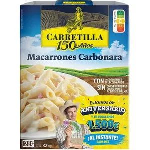 Macarrones a la Carbonara Carretilla, Bandeja 325 G