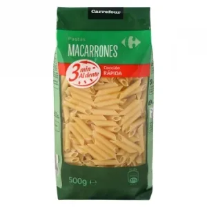 Macarrones Cocción Rápida Carrefour 500 G.