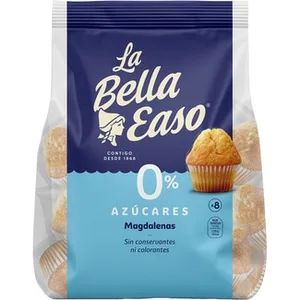 Magdalenas 0% Azúcares Envasadas Individualmente sin Colorantes ni Conservantes 8 Unidades  la Bella Easo 232 G