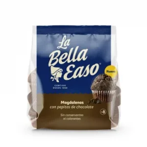 Magdalenas al Cacao con Pepitas de Chocolate la Bella Easo 8 Ud.