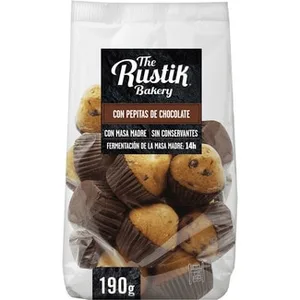 Magdalenas Mini con Pepitas de Chocolate y Masa Madre  THE Rustik Bakery 190 G
