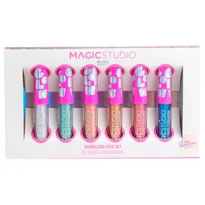 Magic Studio Glow Estuche con 6 Sombras de Ojos Líquidas, con Acabado Brillante.