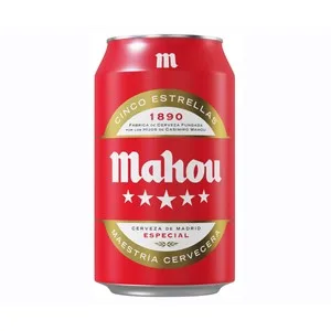 Mahou 5 Estrellas Cerveza Lata 33 Cl. 330 ML