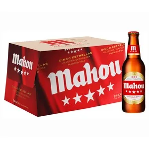 Mahou 5 Estrellas Cerveza Pack de 24 Botellas de 25 Cl 6000 ML
