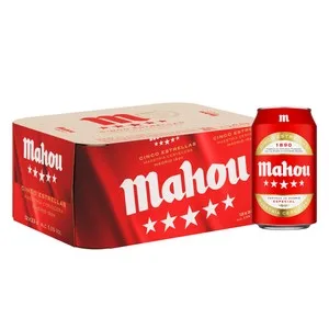 Mahou 5 Estrellas Cervezas Pack de 12 Latas de 33 Cl. 3960 ML