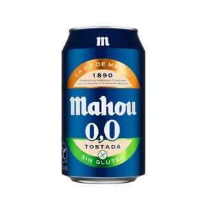 Mahou Cerveza 0,0 % Tostada sin Gluten en Lata 33 Cl. 330 ML