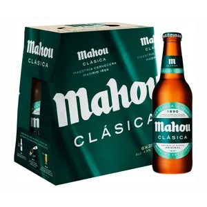Mahou Clasica Cervezas  Pack de 6 Botellas de 25 Cl. 1500 ML