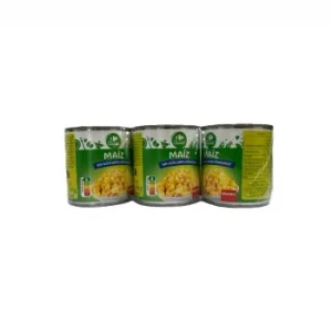 Maíz Dulce Classic Carrefour sin Sal y Azúcar Añadido Pack de 3 Latas de 140 G.
