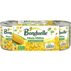 Maíz Dulce en Grano sin Azúcares Añadidos Pack 3 Bonduelle