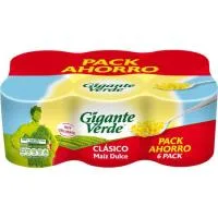 Maíz Dulce Gigante Verde, Pack 6x140 G