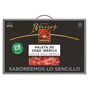 Navidul Maletín con 10 Sobres de 70 G. de Paleta de Cebo Ibérica (50% Raza Ibérica), Cortada en Lonchas. 700 G