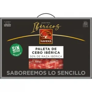 Maletín de Paleta de Cebo Ibérica 50% Raza Ibérica en Lonchas Navidul 10 Sobres de 70 G