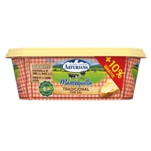 Mantequilla Tradicional con Sal Central Lechera Asturiana 250 G.