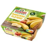 Postre de Manzana y Plátano Andros, Pack 4x100 G