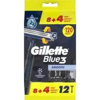 Maquinilla Desechable Blue 3 Smooth Gillette, Bolsa 12 Uds