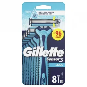Maquinillas Desechables para Hombre Sensor3 Cool Gillette 8 Ud.
