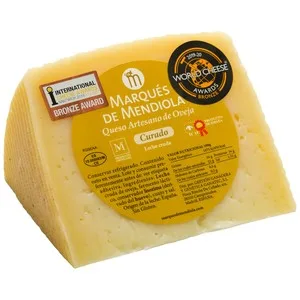 Marqués de Mendiola Queso Curado de Oveja Artesano Puro, Cuña. 397.5 G