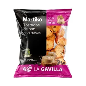 LA Gavilla de Martiko Mini Tostadas de Pan con Pasas, Especiales para Foie 100 G.