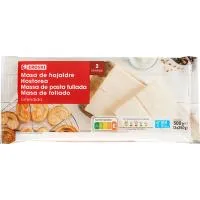 Masa de Hojaldre en Láminas Finas Eroski, Bandeja 500 G