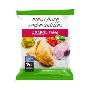 LA Napolitana Masa Vegana para Empanadillas Grandes (14 Cm) 360 G. 420 G