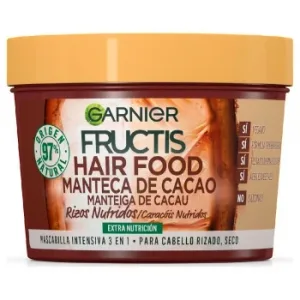 Mascarilla Capilar 3 en 1 Hair Food Manteca de Cacao Rizos Nutridos para Cabello Rizado Seco Garnier-fructis 390 Ml.
