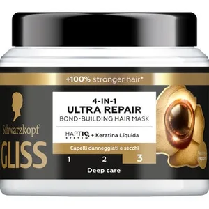 Mascarilla de Pelo Reparadora Ultimate Repair 4 en 1 con Keratina Líquida para Cabello Muy Dañado y Seco Gliss