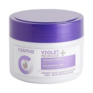 Cosmia Mascarilla Nutritiva para Cabellos Blancos, Canosos o Rubios Cosmia Violet Technique + 300 Ml.