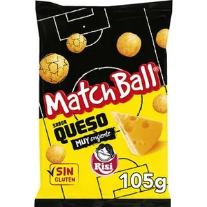 Matchball Aperitivos de Maíz Sabor a Queso sin Gluten 100% Aceite de Girasol Risi
