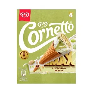 Cornetto Max Cono de Helado de Pistacho y Chocolate Blanco 4 X 90 Ml. 360 ML