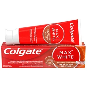 Colgate Max White For Coffe, Te & Wine Pasta de Dientes Blanqueante, Especial Manchas de Vino o Café 75 Ml.