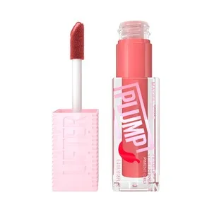 Maybelline Lifter Plump Tono 005 Peach Fever Brillo de Labios Voluminizador con Ácido Hialurónico y Chili Pepper.