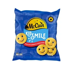 Mccain Patatas Prefritas Ultracongeladas, con Forma de Caritas Sonrientes Kid Smile 650 G. 600 G