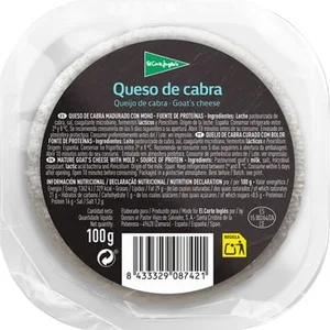 Medallón de Queso de Cabra Madurado con Moho Elaborado con Leche Pasteurizada el Corte Ingles