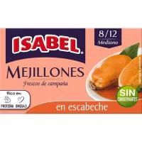 Mejillón en Escabeche 8/12 Piezas Isabel, Lata 115 G