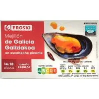 Mejillón Picante de Galicia Eroski, Lata 111 G