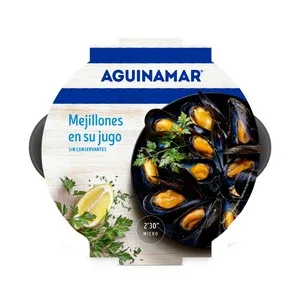 Aguinamar Mejillones Cocidos en Su Jugo 500 G.