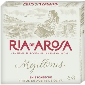 Mejillones en Escabeche de las Rías Gallegas Fritos en Aceite de Oliva 6-8 Piezas RIA de Arosa