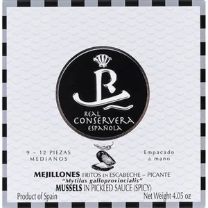 Mejillones en Escabeche Picantes 9-12 Piezas Real Conservera Española