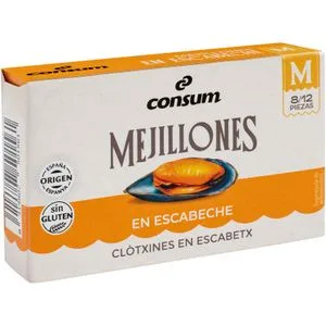 Mejillones Gallegos Escabeche 8/12 Piezas 69 Gr
