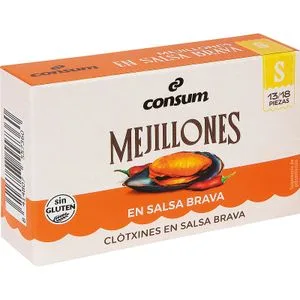 Mejillones Gallegos Salsa Brava 13/18 63 Gr
